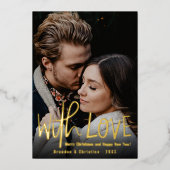 愛の赤い金星の写真 メリークリスマス 箔シーズンカード (正面)