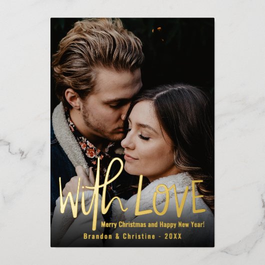 愛の赤い金星の写真　メリークリスマス 箔シーズンカード (正面)