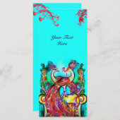 愛の赤い青いターカーズグリーンのピーコック (正面/裏面)