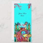 愛の赤い青いターカーズグリーンのピーコック (正面)