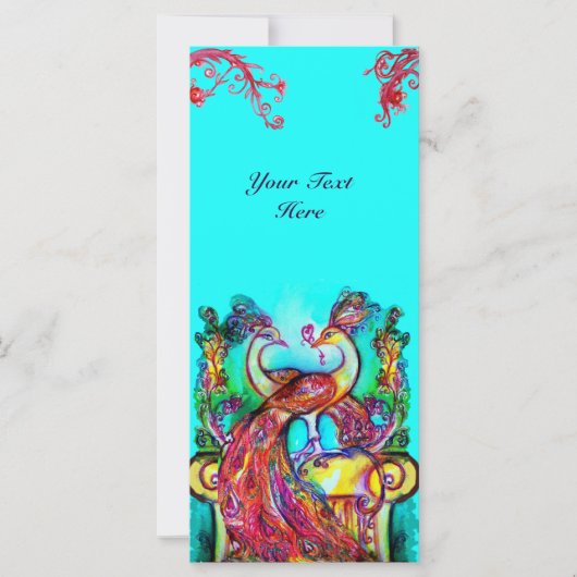 愛の赤い青いターカーズグリーンのピーコック (正面)