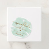 愛の赤ちゃんシャワーが散らばる緑の水色 フェイバータグ (インサイチュ)