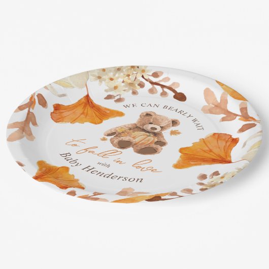 愛の赤ちゃんシャワーで秋を待つことができる ペーパープレート (アングル)