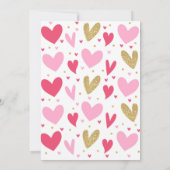 愛の赤ちゃんシャワーのシャワーがシャワー招待状ハート 招待状 (裏面)