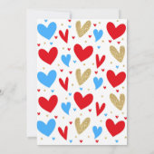 愛の赤ちゃんシャワーのシャワーがシャワー招待状ハート 招待状 (裏面)