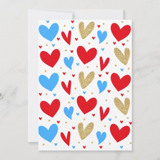 愛の赤ちゃんシャワーのシャワーがシャワー招待状ハート 招待状 (裏面)