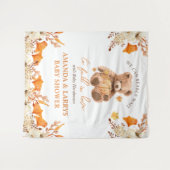 愛の赤ちゃんシャワーの背景で秋するのを心待ちにする タペストリー (正面(横))