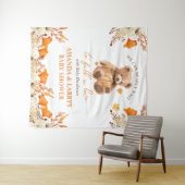 愛の赤ちゃんシャワーの背景で秋するのを心待ちにする タペストリー (インサイチュ(横))