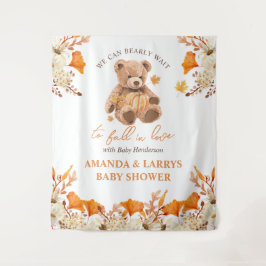 愛の赤ちゃんシャワーの背景で秋するのを心待ちにする タペストリー