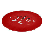 愛の赤白黒カラー書道スクリプト カッティングボード (角)