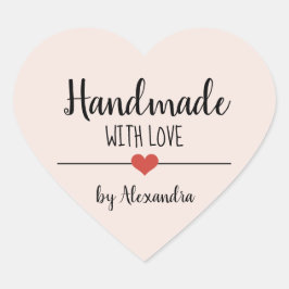 愛の赤面ピンクのスクリプトで手作りパーソナライズされた ハートシール