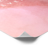 愛の赤面ピンクの水彩作品 ポスター (角)