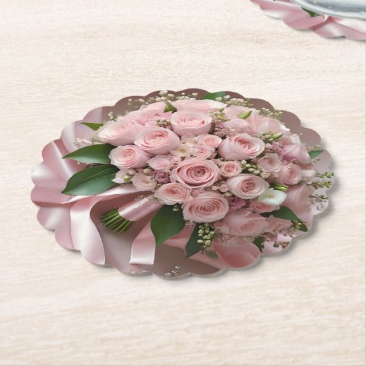 『愛の赤面 – 永遠のロマンスの花束』 ペーパーコースター (アングル)