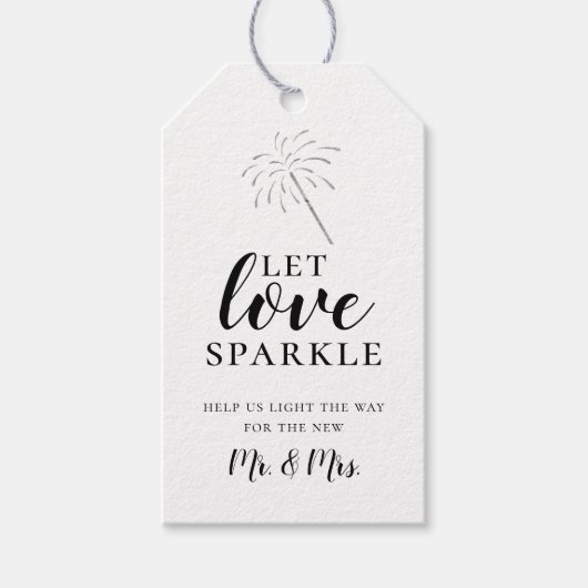 愛の輝きを放つスパークラーをオフ ギフトタグ (正面)