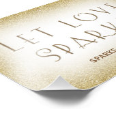 愛の輝きを放つ – 金ゴールドスパークラーをオフ フォトプリント (角)