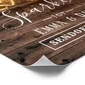 愛の輝く木素朴のサインを結婚送り出す ポスター (角)