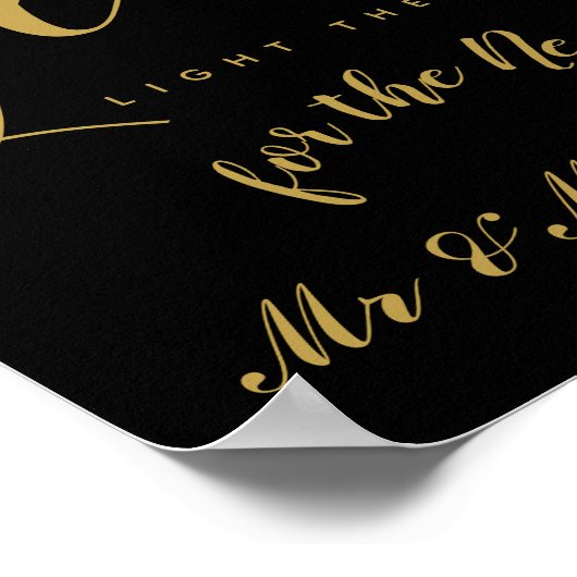 愛の輝く結婚式のパーティーのサイン ポスター (角)