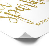 愛の輝く金ゴールドグリッター8x10結婚のサイン ポスター (角)