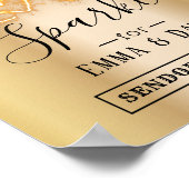 愛の輝く金ゴールドモダンがサインを結婚送り出す ポスター (角)