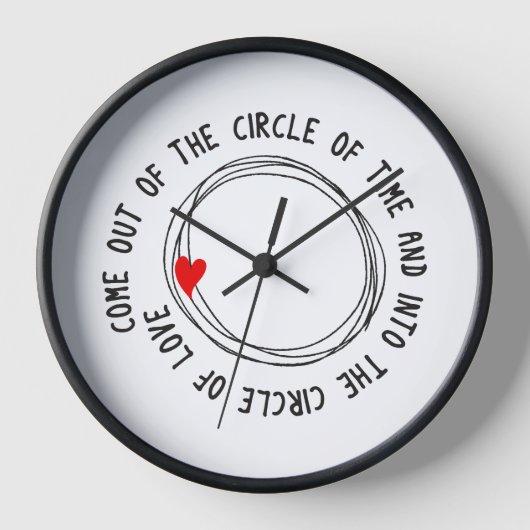 愛の輪に素敵な文字 壁時計 (正面)