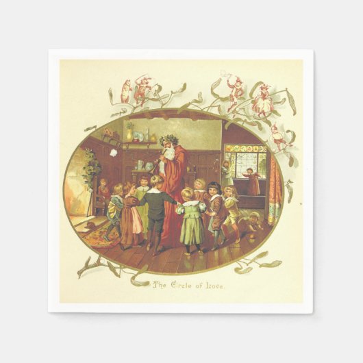 愛の輪クリスマス スタンダードカクテルナプキン (正面)