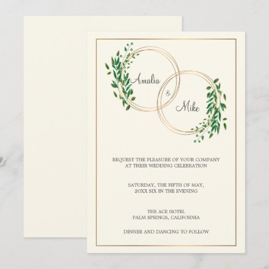 愛の輪 | 結婚s 招待状 (正面/裏面)