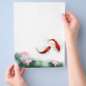 愛の輪 | 蓮の花とコイのオリエンタルハーモニーアート チラシ (手)