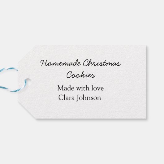 愛の追加の名前で作られた自家製クリスマスクッキー ギフトタグ (裏面横)