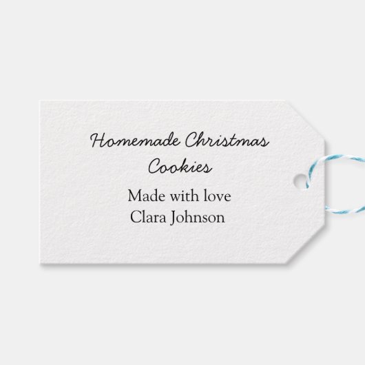 愛の追加の名前で作られた自家製クリスマスクッキー ギフトタグ (正面(横))