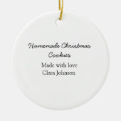 愛の追加の名前で作られた自家製クリスマスクッキー セラミックオーナメント (正面)