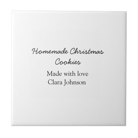 愛の追加の名前で作られた自家製クリスマスクッキー タイル (正面)