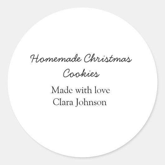 愛の追加の名前で作られた自家製クリスマスクッキー ラウンドシール (正面)