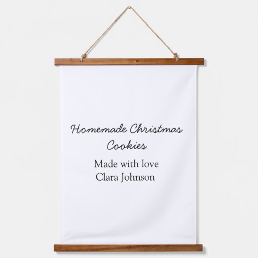 愛の追加の名前で作られた自家製クリスマスクッキー 吊り下げ型タペストリー (正面)