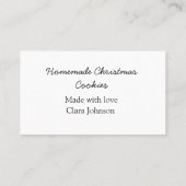 愛の追加の名前で作られた自家製クリスマスクッキー 名刺 (裏面)