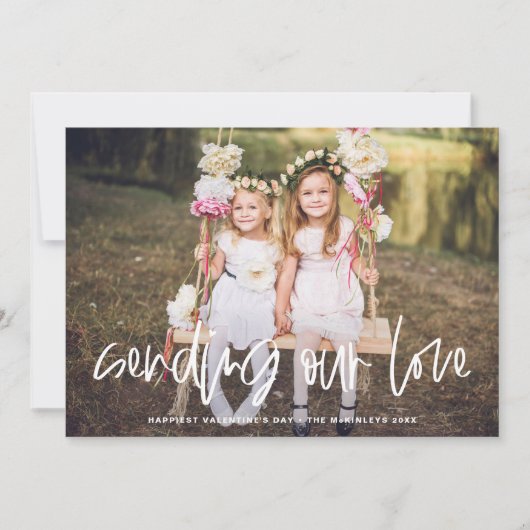愛の送信レタリングバレンタインデーの写真 シーズンカード (正面)