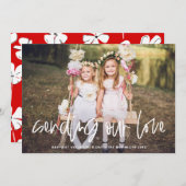 愛の送信レタリングバレンタインデーの写真 シーズンカード (正面/裏面)