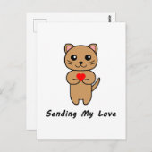 愛の送信 – 白い背景（垂直） ポストカード (正面/裏面)