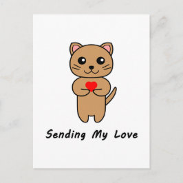 愛の送信 – 白い背景（垂直） ポストカード