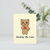 愛の送信 – 黄色の背景（垂直） ポストカード (スタンド正面)