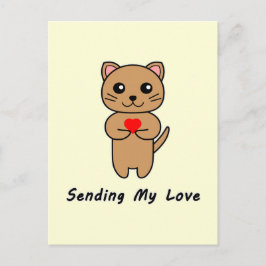 愛の送信 – 黄色の背景（垂直） ポストカード