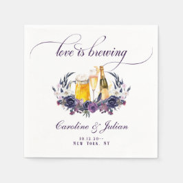 愛の醸造ゴシック様式の泡ブライトカップルのシャワー スタンダードカクテルナプキン