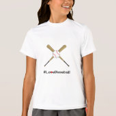 愛の野球ハッシュタグスローガン Tシャツ (正面)