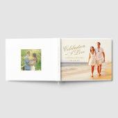 愛の金ゴールドエレガントの結婚お祝い ゲストブック (全面)