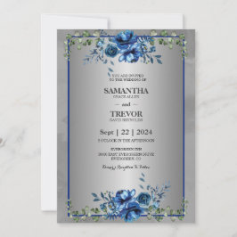 愛の銀のお祝い 招待状