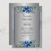 愛の銀のお祝い 招待状 (正面/裏面)