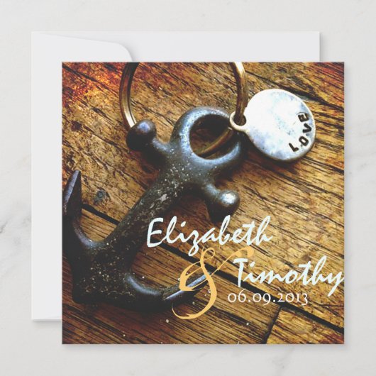 愛の錨 ウェディング招待状 招待状 (正面)