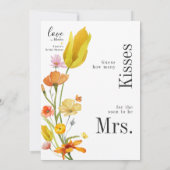 愛の開花どれだけのキスブライダルシャワーカード 招待状 (裏面)