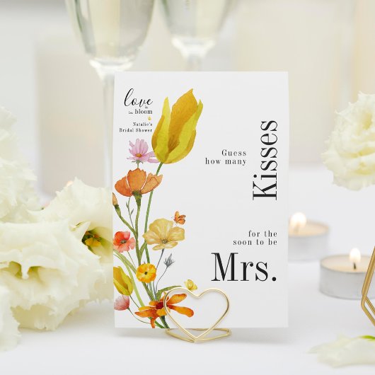 愛の開花どれだけのキスブライダルシャワーカード 招待状