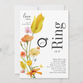 愛の開花にリングや輪を置くブライダルシャワーカード 招待状 (裏面)