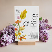 愛の開花にリングや輪を置くブライダルシャワーカード 招待状